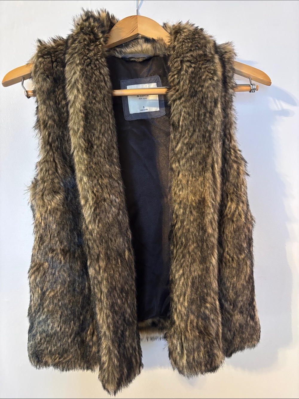 Abercrombie & Fitch Brown Faux Fur Vest